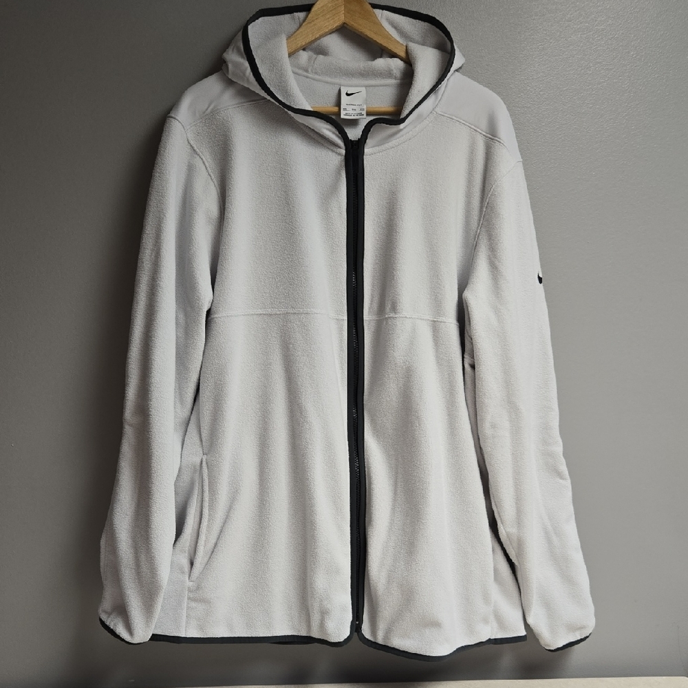 Nike Light Gray Fleece Jacket Mens XXL